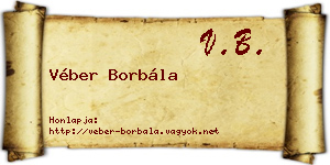 Véber Borbála névjegykártya